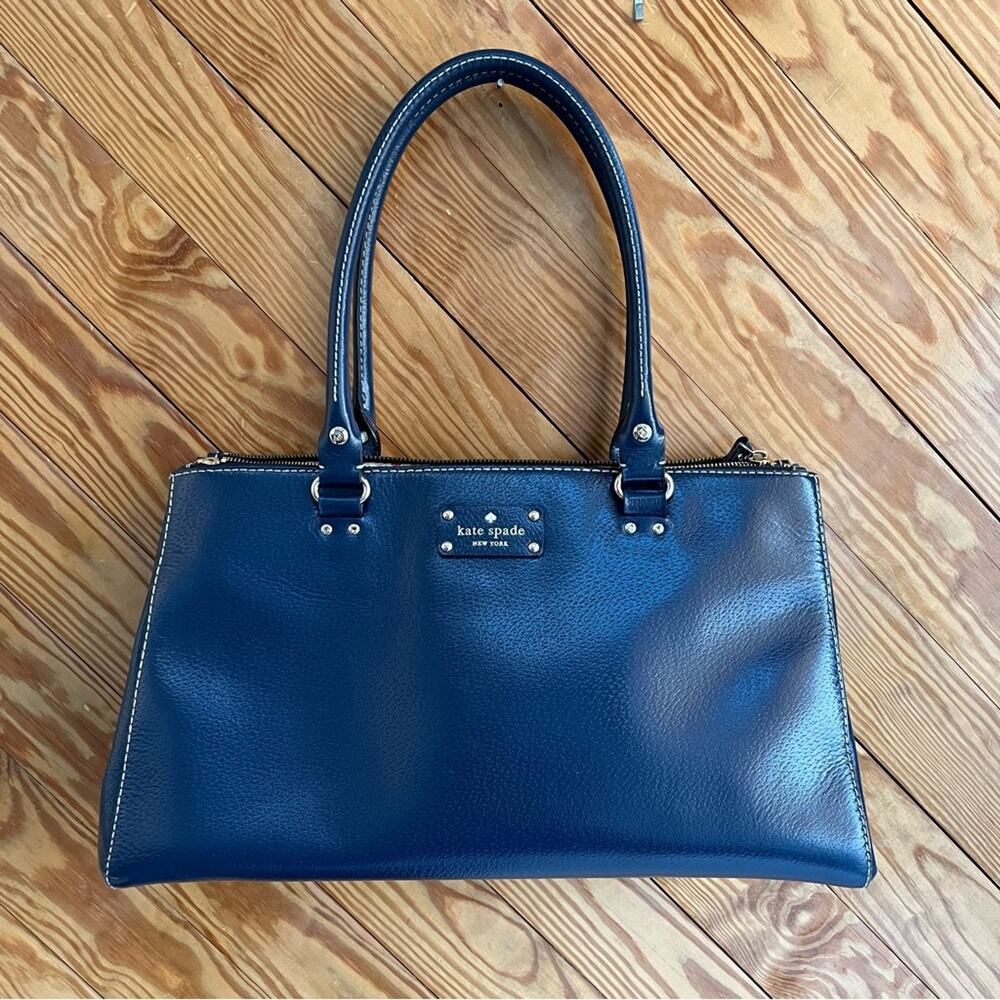 Kate Spade Blue Leather Wellesley Quinn Tote Bag - Picture 8 of 8